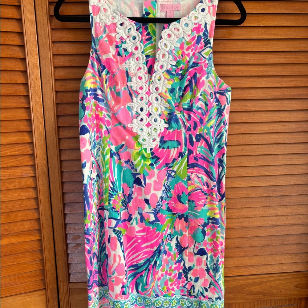 Lilly Pulitzer Colorful Sleeveless Dress with Lace Trim
